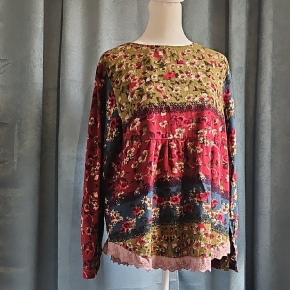 Zanzea Multicolor Boho Floral Long Sleeve Blouse - Size XXL - Picture 1 of 6